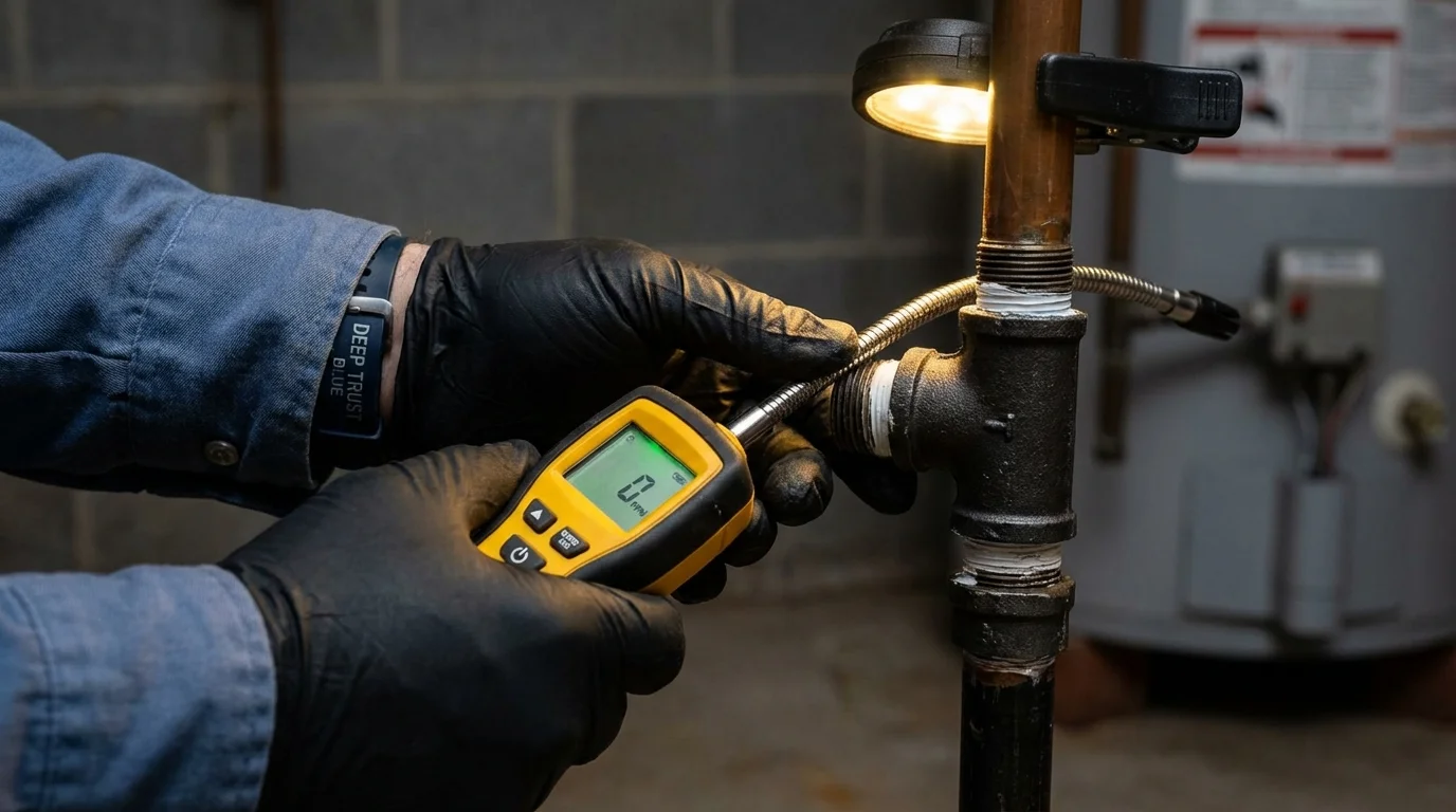 Gas leak detection with electronic sniffer by Johns Plumbing LLC in Bishop